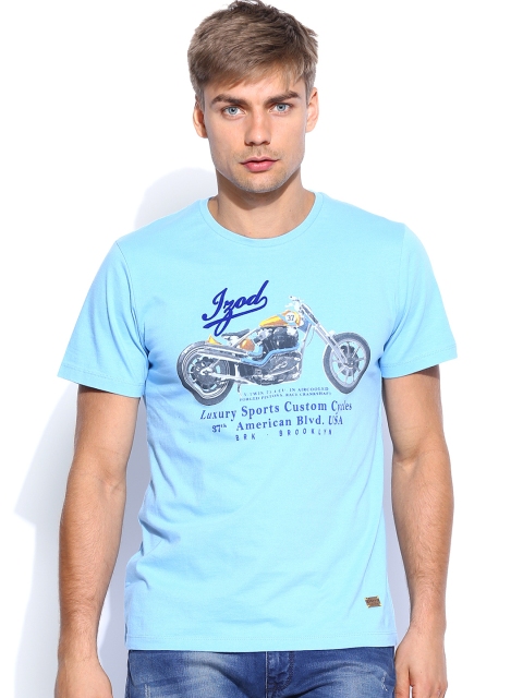 

IZOD Men Blue Printed T-shirt