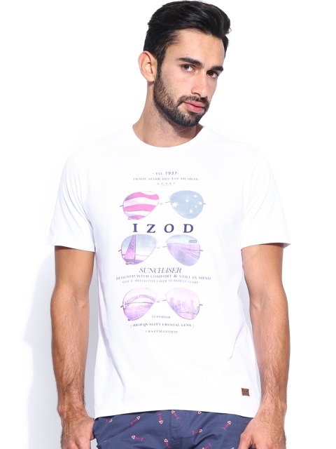 

IZOD Men White Printed T-shirt