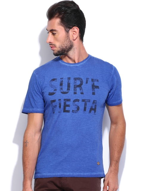 

IZOD Men Blue Printed T-shirt
