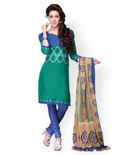 

Florence Green & Blue Cotton Unstitched Dress Material