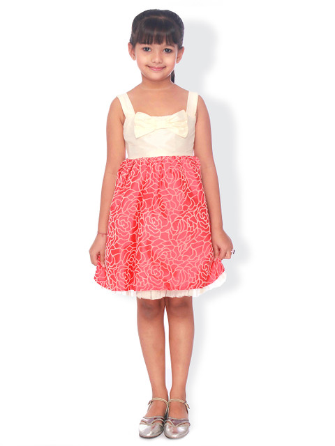 

Joshua Tree Dress Up Girls Cream-Coloured & Coral Red Empire-Line Dress