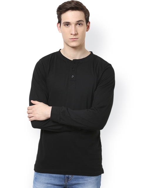 

Unisopent Designs Men Black Henley T-shirt