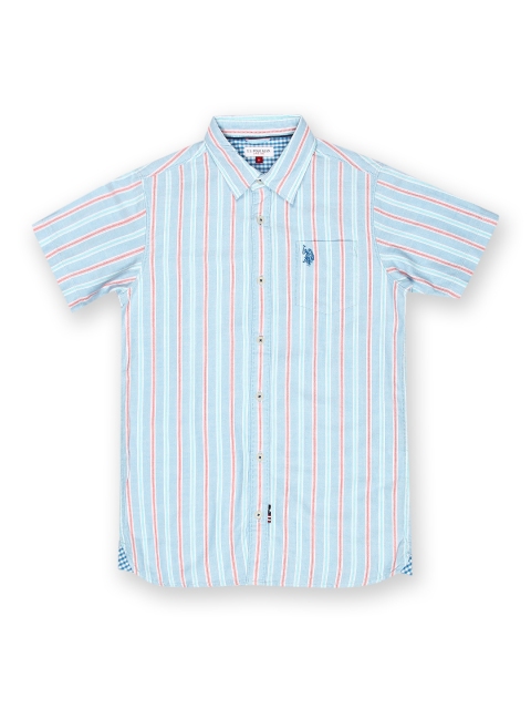 

U.S. Polo Assn. Kids Boys Blue & Red Striped Shirt