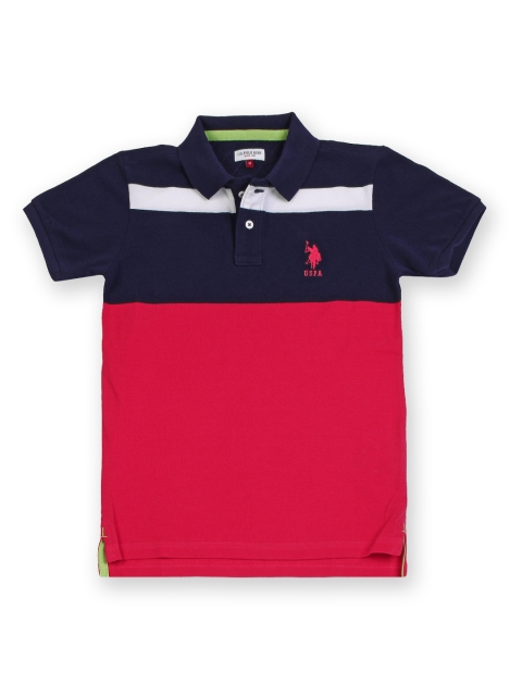 

U.S. Polo Assn. Kids Boys Pink & Blue Polo T-shirt