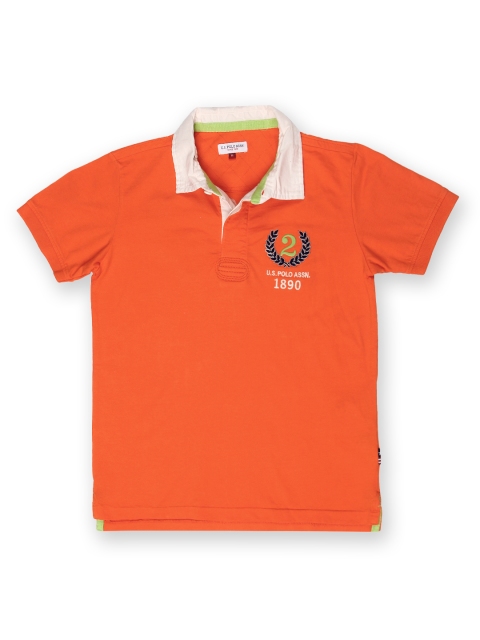 

U.S Polo Assn. Kids Boys Orange Polo T-shirt