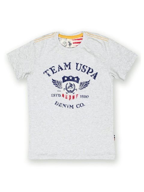 

U.S Polo Assn. Kids Boys Grey Printed T-shirt