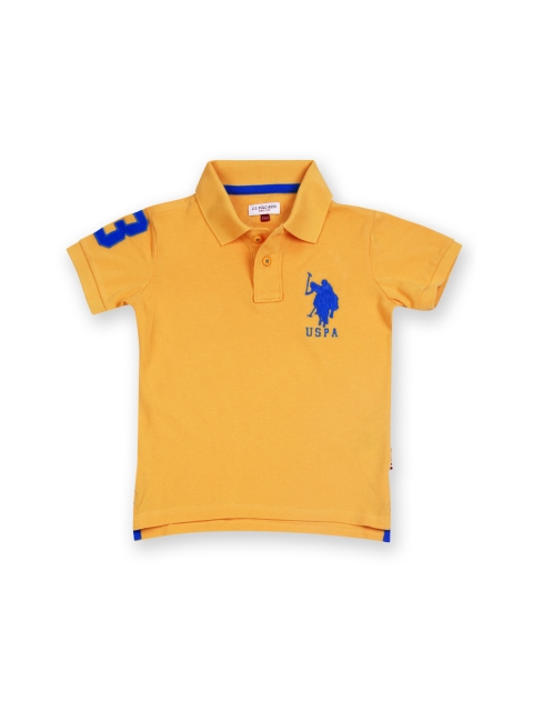 

U.S. Polo Assn. Kids Boys Yellow Polo Pure Cotton T-shirt