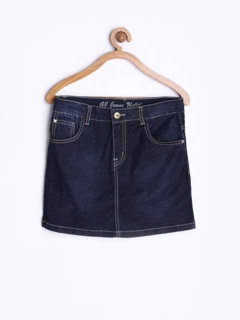 

Gini and Jony Girls Navy Denim Skirt, Navy blue