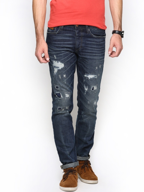 

Jack & Jones Men Blue Mike Comfort Fit Jeans