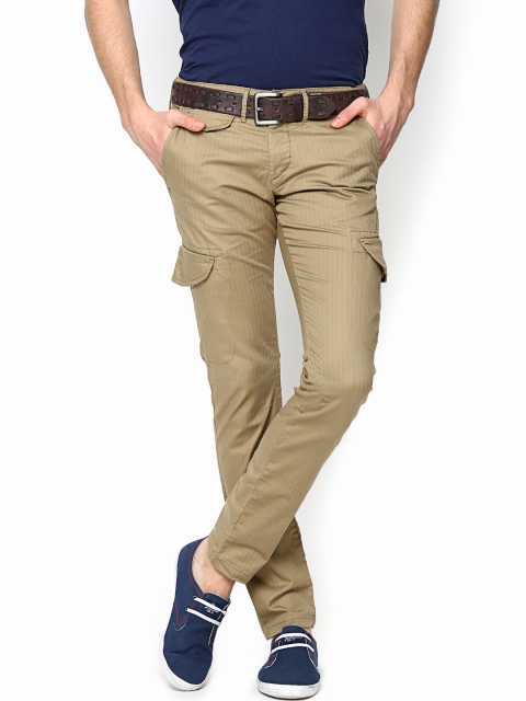 

Jack & Jones Men Khaki Cargo Trousers