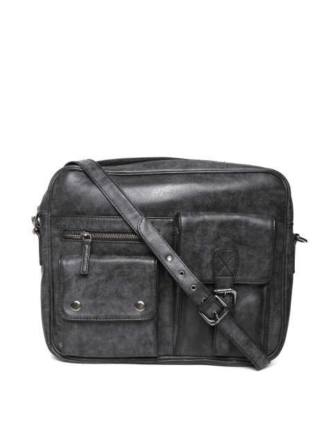 

Gauge Machine Unisex Grey Leather Laptop Bag