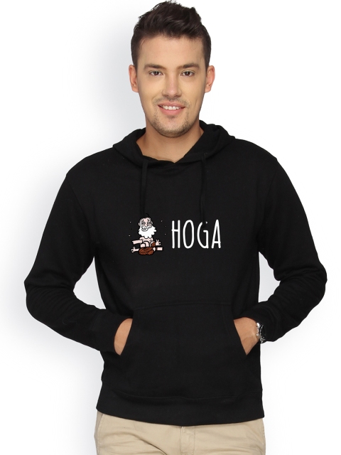 

Campus Sutra Men Black Hooded Sweatshirt