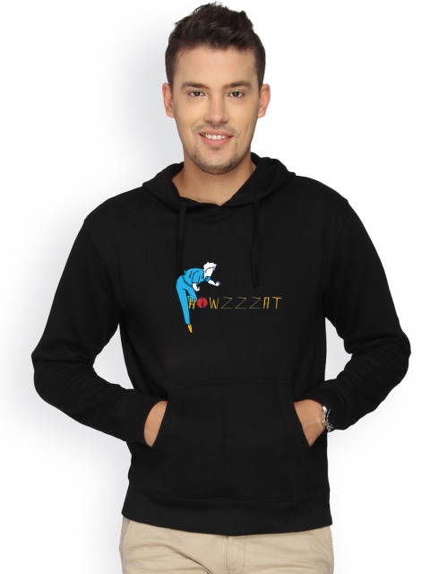 

Campus Sutra Men Black Hooded Sweatshirt