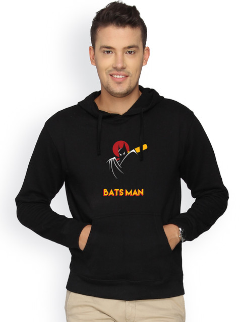 

Campus Sutra Men Black Hooded Sweatshirt