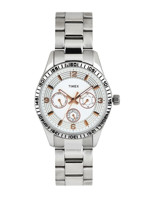 

Timex Women Silver-Toned Dial Watch TI000W20000, White