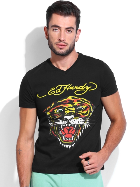 

Ed Hardy Men Black Printed Pure Cotton T-shirt