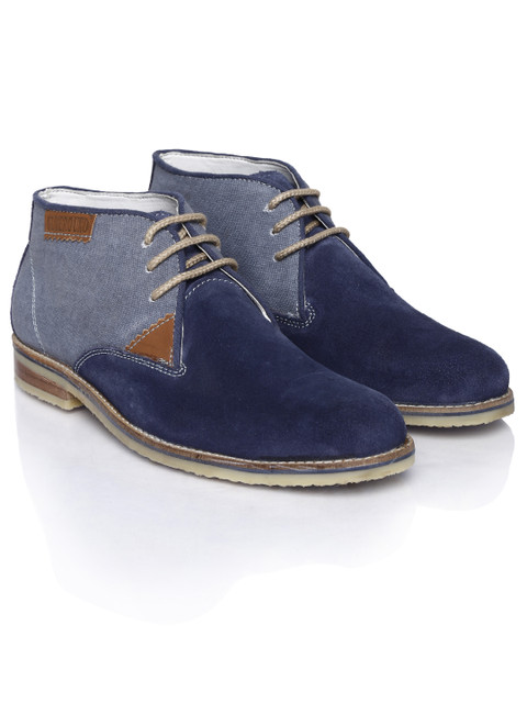 

Numero Uno Men Navy & Grey Suede Casual Shoes, Navy blue