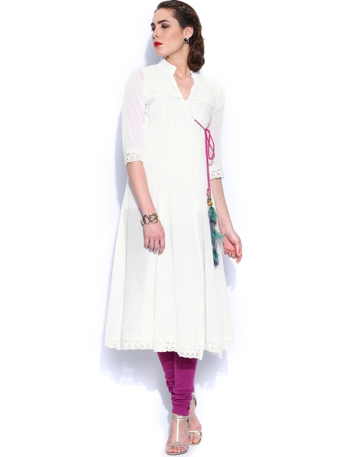 

Ira Soleil Off-White Anarkali Kurta