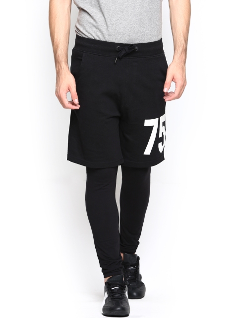 

Jack & Jones Men Black Shorts cum Track Pants