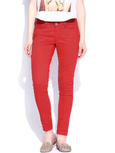 

Tokyo Talkies Women Red Slim Fit Jeans