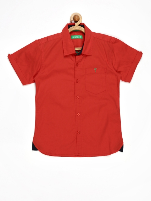 

Gini and Jony Boys Red Slim Fit Shirt