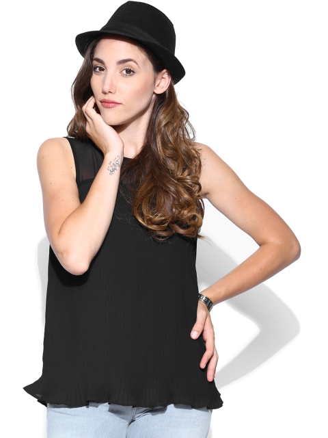 

ONLY Women Black Accordion Pleat Top