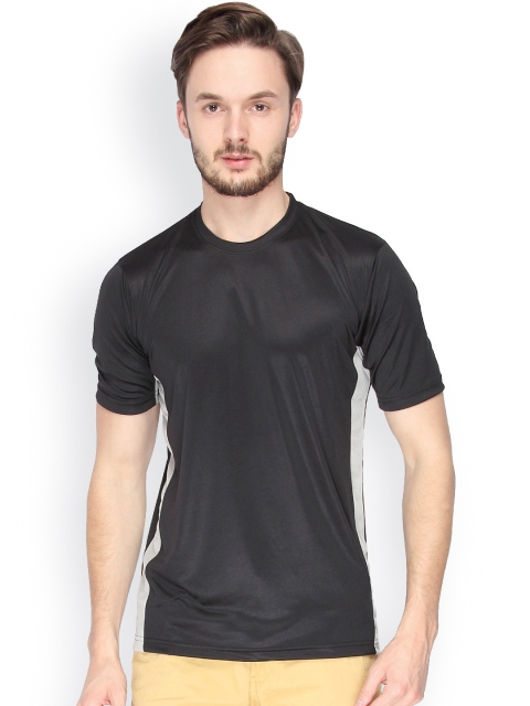 

Campus Sutra Black & Grey Dry Fit Jersey T-shirt