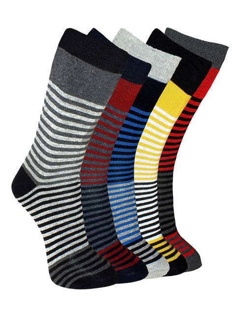 

VINENZIA Men Pack of 5 Striped Socks, Multi