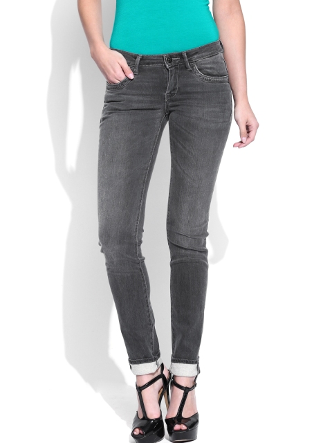 

U.S. Polo Assn. Women Women Grey Skinny Fit Mid-Rise Clean Look Stretchable Jeans