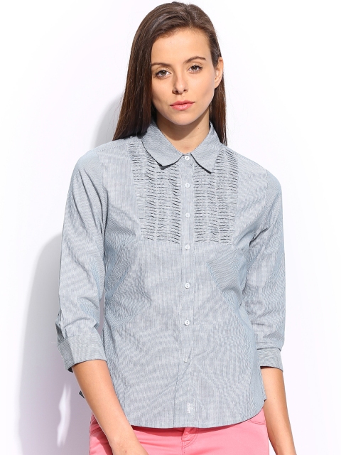 

U.S. Polo Assn. Women Blue & White Striped Shirt