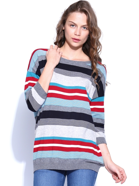 

U.S. Polo Assn. Women Multicoloured Striped Sweater, Multi