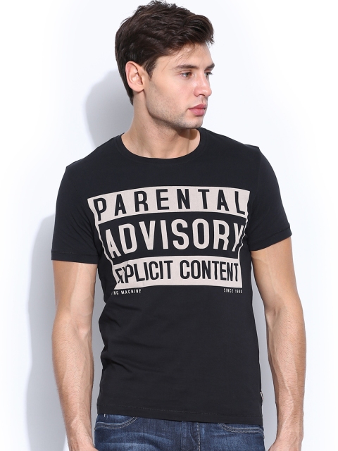 

Flying Machine Men Black Printed T-shirt