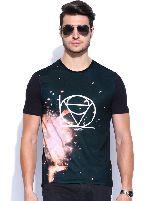 

F2000 by Flying Machine Men Black Printed T-shirt