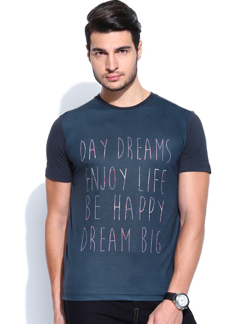 

F2000 by Flying Machine Men Navy Printed T-shirt, Navy blue