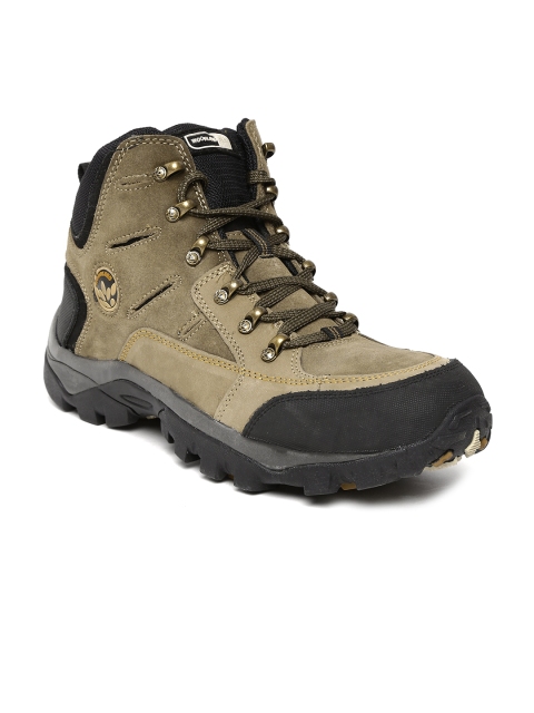 

Woodland Men Khaki Leather Trekking Shoes