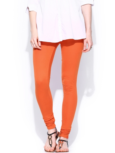 

W Women Orange Churidar Leggings