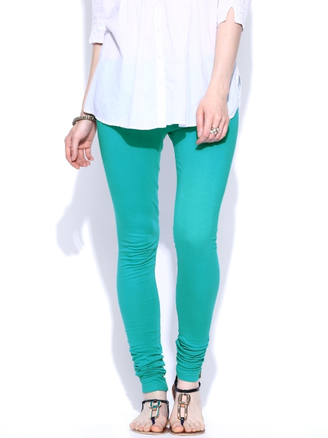 

W Women Turquoise Green Churidar Leggings