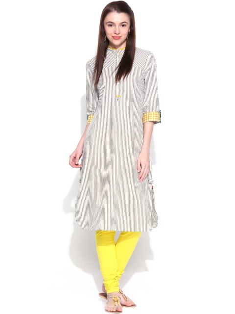 

W Women Beige Striped Kurta