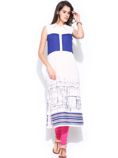 

W Women Off-White Printed Kurta