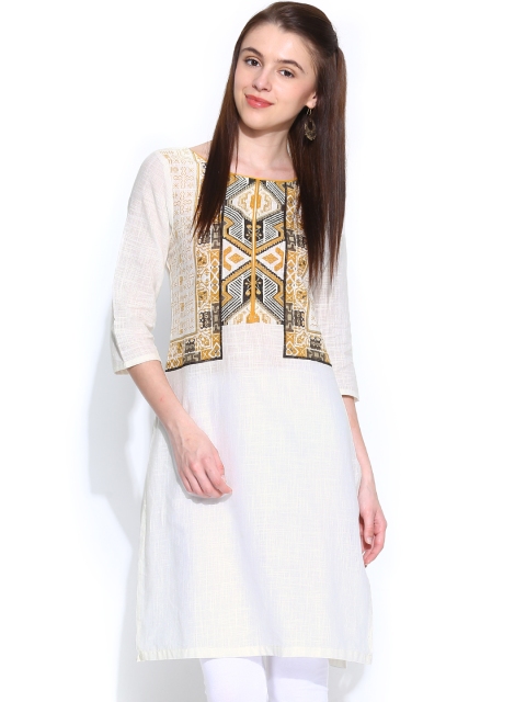 

W Women Off-White Printed Kurta