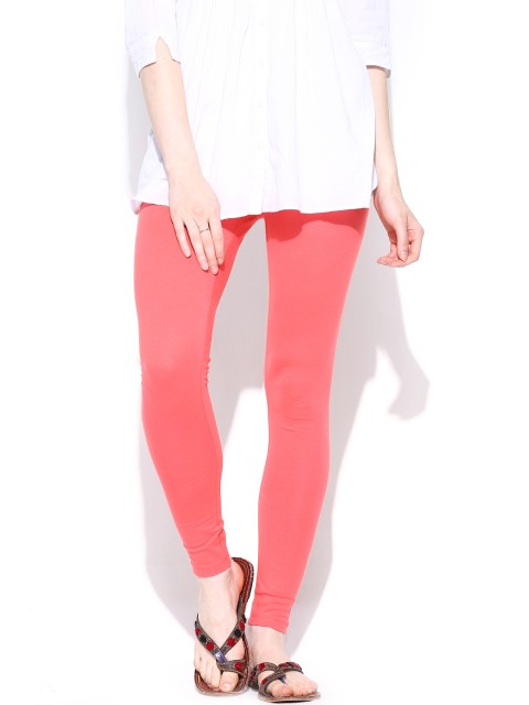 

W Women Coral Pink Ankle-Length Leggings