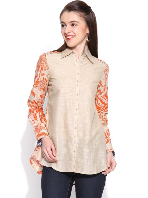 

W Women Beige Tunic Shirt