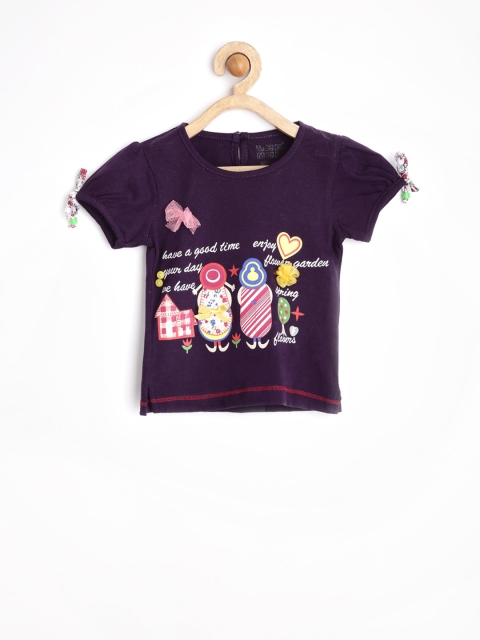 

MeeMee Girls Purple Printed Top
