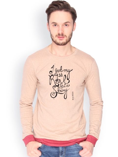 

Campus Sutra Men Brown Printed T-shirt