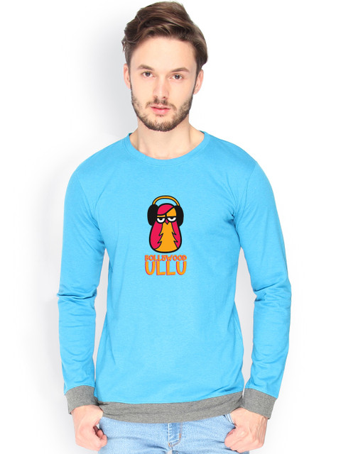 

Campus Sutra Men Blue Printed T-shirt