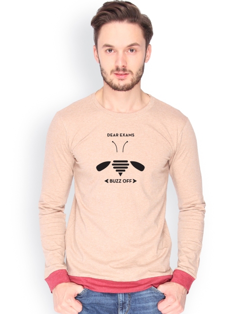 

Campus Sutra Men Brown Printed T-shirt