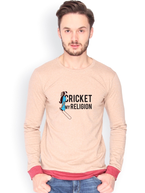 

Campus Sutra Men Brown Printed T-shirt