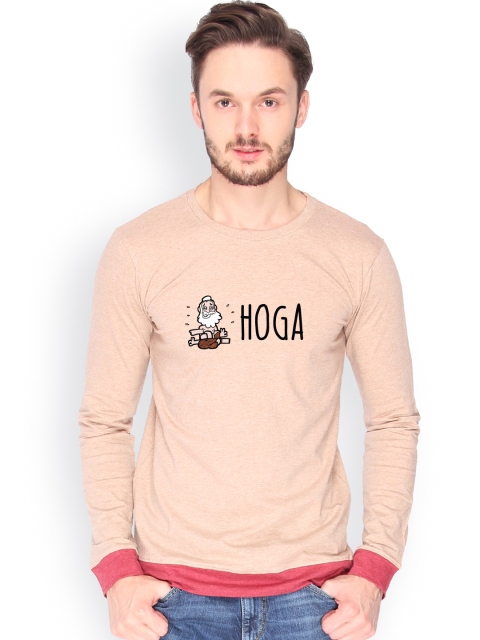 

Campus Sutra Men Brown Printed T-shirt
