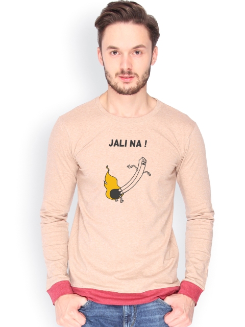 

Campus Sutra Men Brown Printed T-shirt