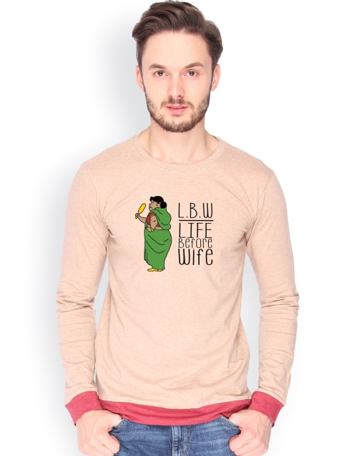 

Campus Sutra Men Brown Printed T-shirt